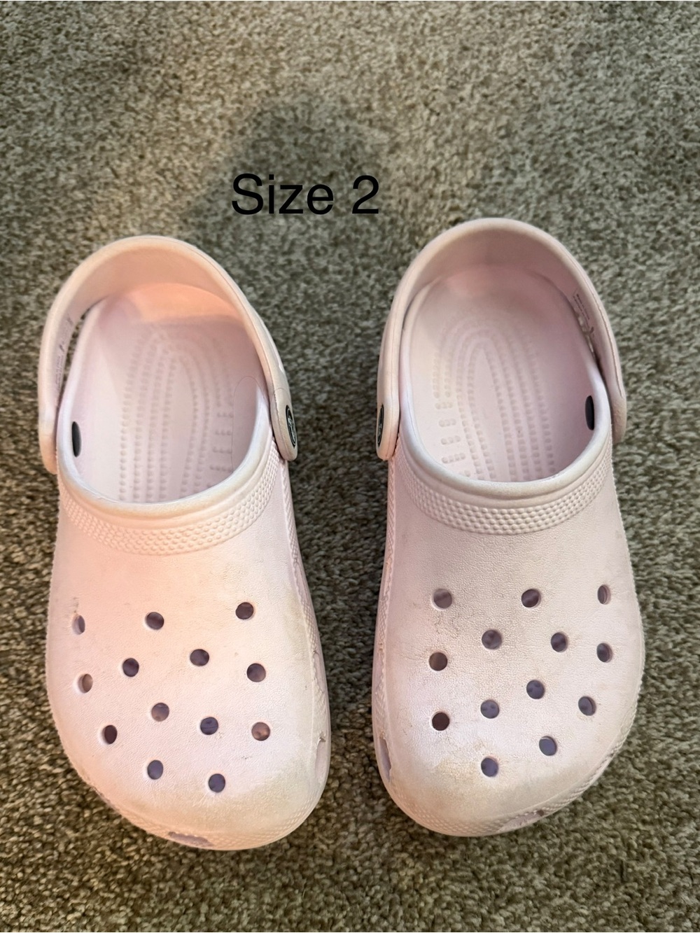 CROCS Kids Light Pink Classic Clog - Size 2
